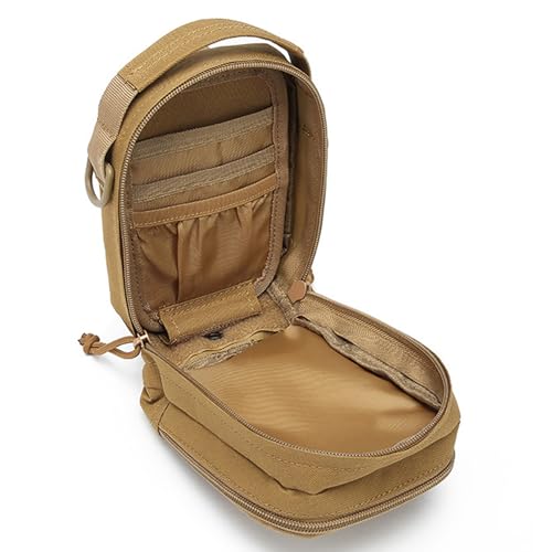 Brust-Tagesrucksäcke, Schultertasche, Ausrüstung, für Outdoor, taktische Handytasche, kleine Gürteltaschen, Gürteltaschen, khaki