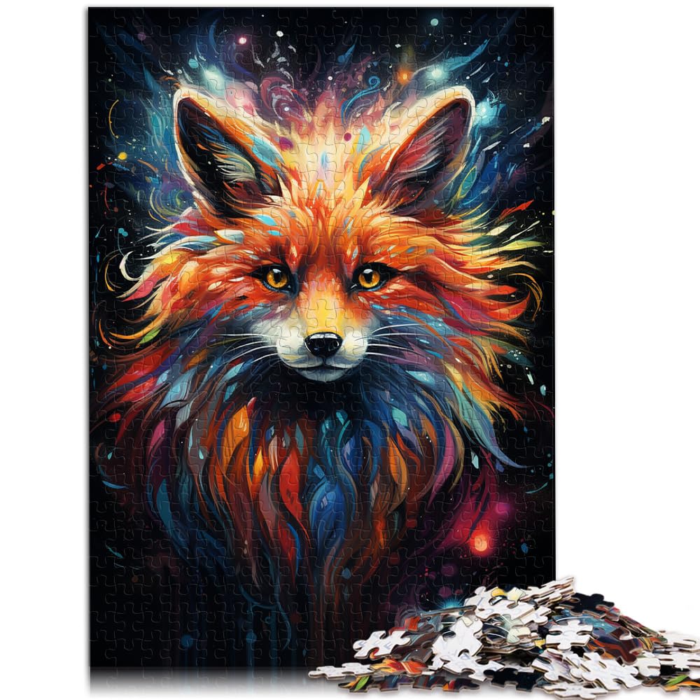 Puzzlespiele, farbenfroher Psychedelischer Galaxie-Fuchs, 1000-teiliges Puzzle, anspruchsvolles, unterhaltsames Spiel für die ganze Familie, 1000 Teile (50 x 75 cm)