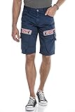 Cipo & Baxx Herren Shorts Bermuda Freizeit Kurze Hose Capri CK243 Dunkelblau W40