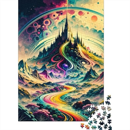 1000-teiliges Puzzle für Erwachsene und Teenager. Bunte Berge und Flüsse für Erwachsene, 1000-teiliges Puzzle. Interessantes Puzzle zur Stressreduzierung (Größe 75x50cm).