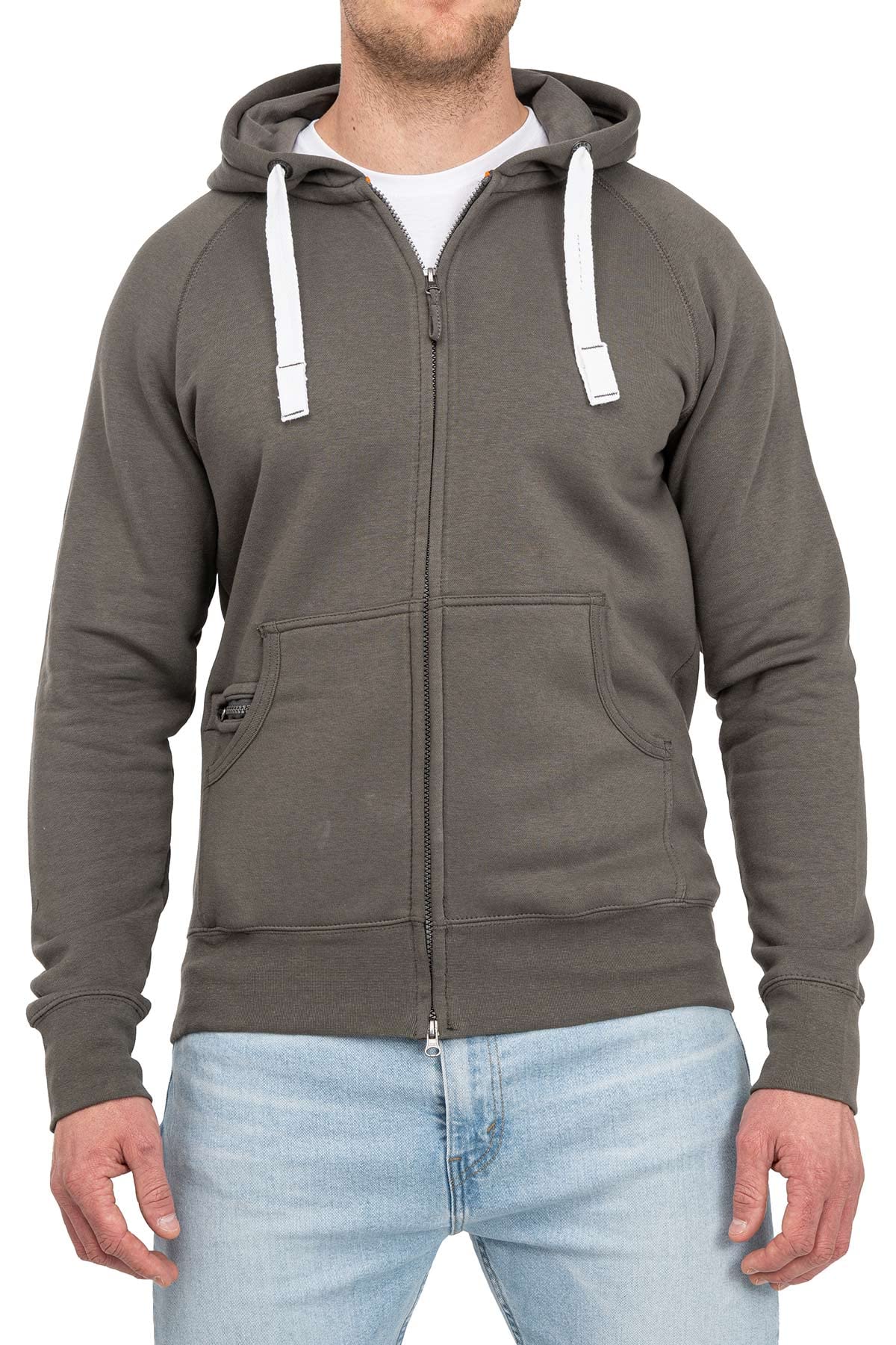 Happy Clothing Herren Kapuzenjacke mit Zip, Größe:XXL, Farbe:Anthrazit