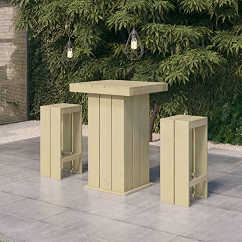 Juroupi 3-tlg. Gartenbar-Set GartenmöBel Set Bistrosets Outdoor Furniture MöBelsets Kiefernholz Imprägniert