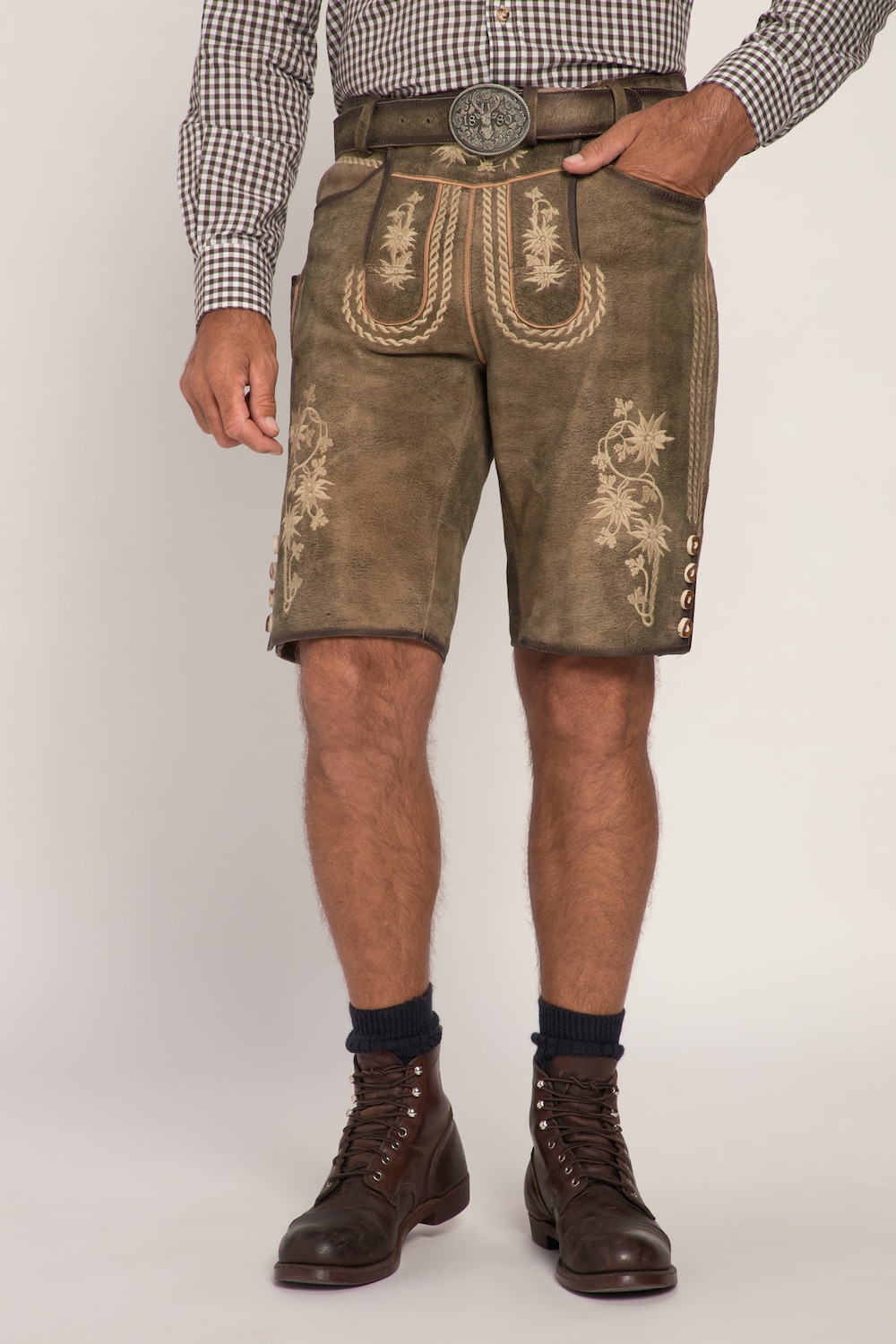 Große Größen Trachtenhose, Herren, braun, Größe: 58, Leder, JP1880