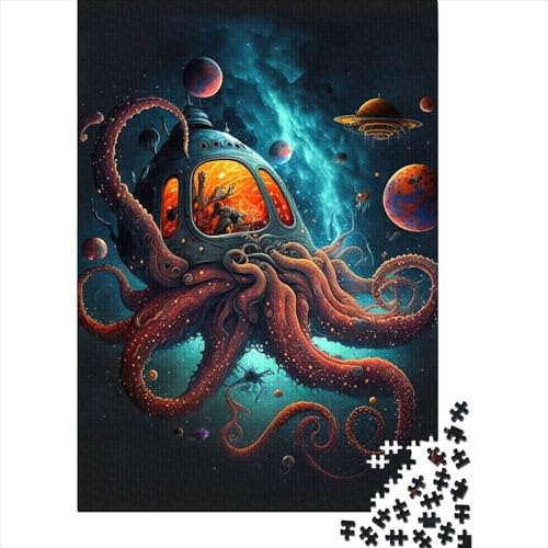 Space Squids - Schwieriges, anspruchsvolles Puzzle aus Holz mit 1000 Teilen für Erwachsene und Jugendliche ganze Familie und die 75 x 50 cm