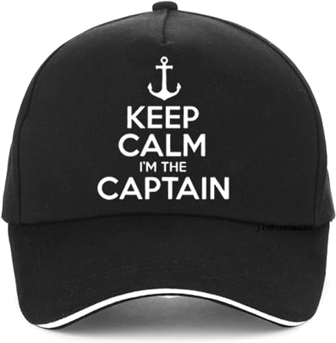 Baseballkappe Hiphop Sonnenhut „Keep Calm I'm The Captain Motor Boat Sailing Sea“ Lustige Baseballkappe Sommergeschenke Männer Frauen Hut Verstellbare Snapback-Hüte Geschenk