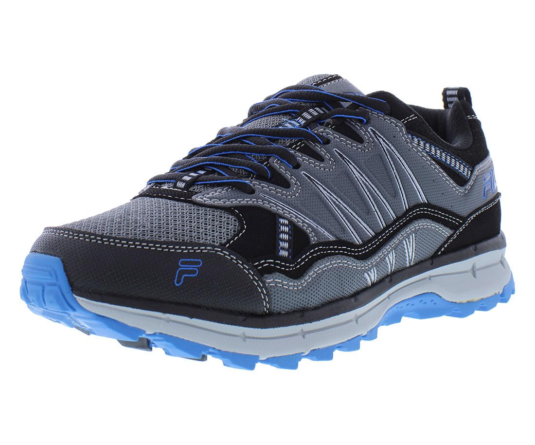 Fila Evergrand Weiter Trailrunning-Schuh, Grau, Schwanrz/Grau/Blau, 47.5 EU