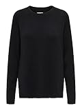 JdY JDYMARCO L/S O-Neck Slit Pull KNT NOOS, Schwarz