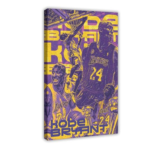 HACERR Kobe Bryant – Kunstdruck – Basketball – Sportposter auf Leinwand Poster Schlafzimmer Dekor Landschaft Büro Zimmer Dekor Geschenk 50 x 75 cm