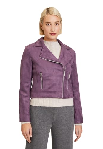 Cartoon Damen Bikerjacke mit Reißverschlusstaschen Vintage Violet,40