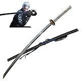 LQSMX sword Devil May Cry 5 Vergil Anime Cosplay Sword Warrior Yamato Sword/Dante's Rebellion， 42.9in Katana Sword Real,Fully Handcrafted top Katana Sword，Samurai Sword