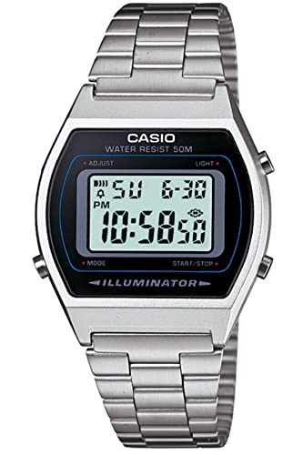 Casio Unisex Erwachsene Digital Quarz Uhr mit Edelstahl Armband 4971850965138