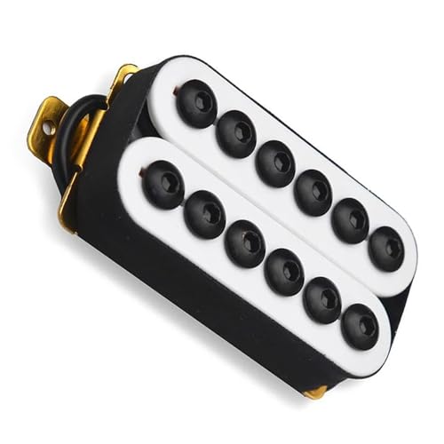 Weiße verstellbare Metall-Humbucker-Tonabnehmer für E-Gitarre, Kunststoff-Spulen-Gitarrenteile Single-Coil-Tonabnehmer (Color : Neck)