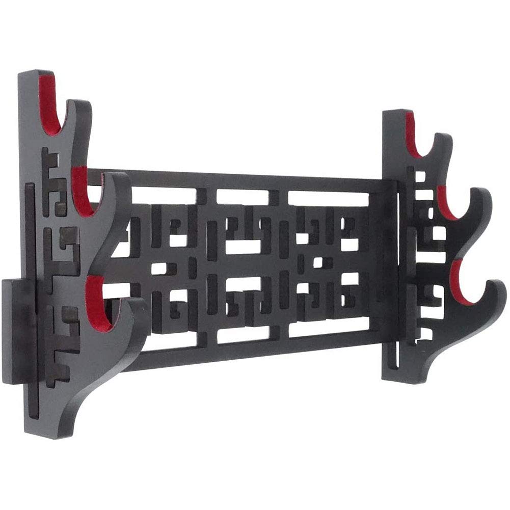 Z-fiber Schwerthalter Wandhalterung Samt gepolstert Katana Stand Samurai Schwerthalter Display Rack Dragon Hanger,3 Tier