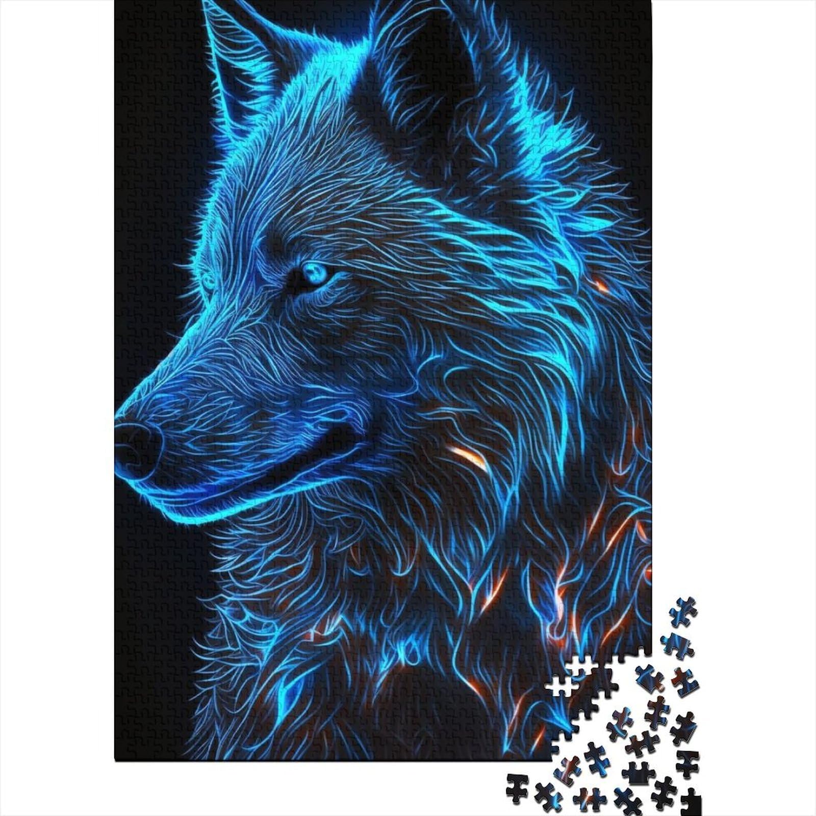 1000-teiliges Puzzle für Erwachsene Teenager, Fantasy Strange Wolf-Puzzle für Erwachsene und Teenager von Relax Puzzles Games – Denksport-Puzzle, 75 x 50 cm