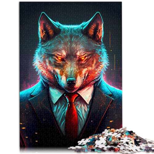 Puzzle | Puzzles Wolf CEO im Anzug 1000-teiliges Puzzle für Erwachsene Puzzle Holzpuzzle ganze Familie 1000 Teile (50 x 75 cm)