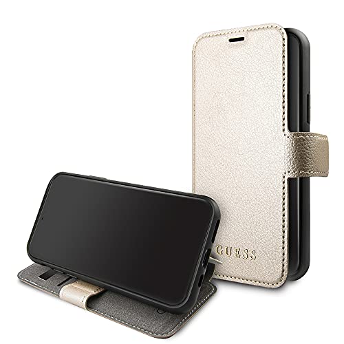 Guess GUFLBKSN58IGLGO Iridescent Collection Case Booktype Schutzhülle für Apple iPhone 11 Pro, Gold