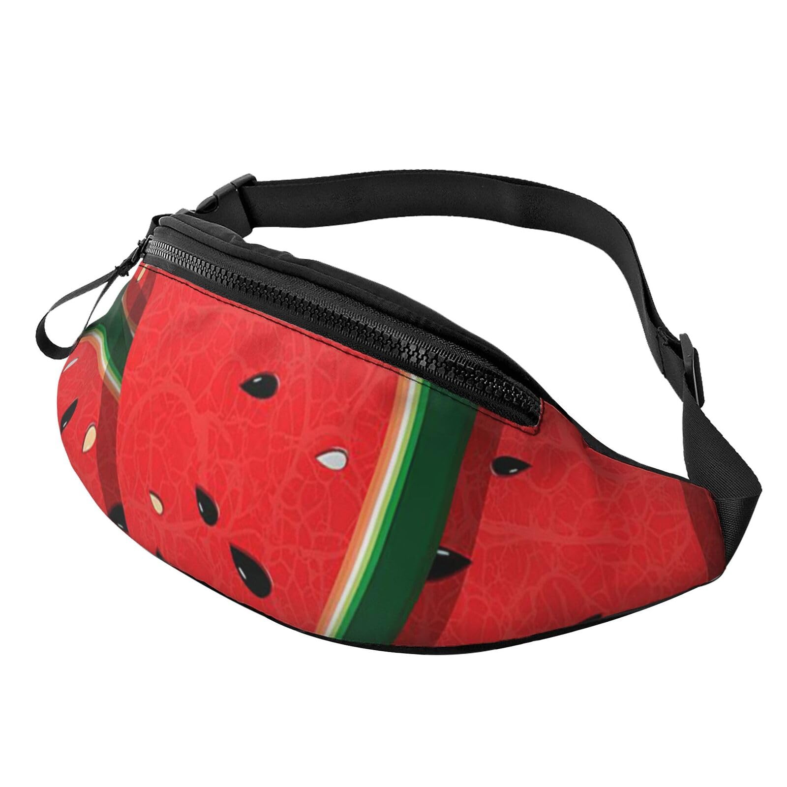 HSJFS Modische Hüfttasche mit Sonnenuntergang-Handflächen-Druck, verstellbarer Gürtel, lässige Brusttasche, Rote Wassermelone, Einheitsgröße