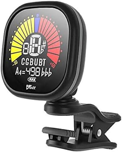 VOLT by Voggenreiter Clip-Tuner RCT-5000, 1204-2, schwarz, Stimmgerät für Gitarre, Bass, Ukulele, Baritone, wiederaufladbar über USB-Kabel, für bis zu 10 Stunden, das braucht jeder Saiten Liebhaber!