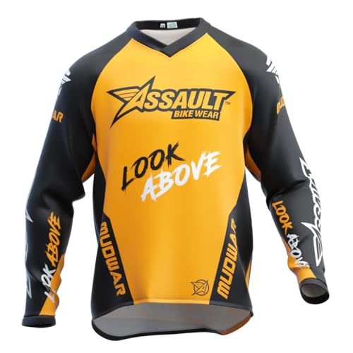 Radbekleidung Für Herren, Mountainbike Sportbekleidung, Langärmelige Schnell Trocknende Kleidung, T-Shirt,Trikots Atmungsaktiv (DE/NL/SE/PL, Alphanumerisch, XXL, Regular, Regular, Yellow)