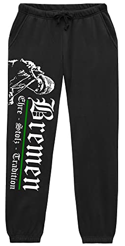 UGLYSHIRT Bremen Ehre & Stolz Herren Jogginghose | Fussball City Bremen Hose Skyline Sporthose | M1 (XL)