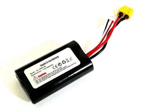 Akkupack 7,4 V 1800 mAh 2-Zellen Li-Ion Akku mit XT60 Stecker für RC Modelle, Schwarz