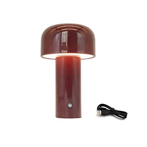 Mushroom Lamp, Touch Dimmbar Led Akku Tischlampe Wiederaufladbar Eingebaut 1800 Mah Batterie mit 3 Beleuchtungsmodi, Dekorative Tischlampe Pilz Lampe für Schlafzimmer, Nachttisch, Kinderzimmer ( Color