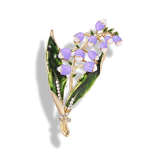 AIHEDOUJ Broschen für Damen, Elegante Strass-Magnolien-Blume, Emaille-Broschen, poliert, für Damen, Blumenstrauß, Hochzeit, Brosche, Pflanzenbrosche, modische Broschen (Metallfarbe: A)