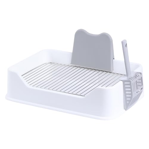 Indoor Dog Potty Tray Indoor Puppy Litter Box Indoor Wee Training Tray Removable Grate Potty Tray Puppy Pee Pad Holder with Protection Wall for Pets Dogs Puppy