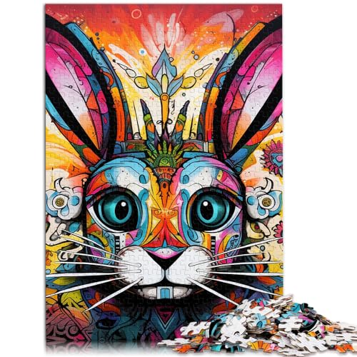 Spielgeschenk Jigsaw Art Kaninchen 1000-teiliges Puzzle für Erwachsene Holzpuzzle Spielzeug Puzzle Lernspiele Stressabbau Puzzle 1000 Teile (50x75cm)