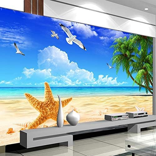 Meer Natur Landschaften Möwen Kokosnuss Strand 3D Tapeten Wanddekoration Fototapete Sofas Wohnzimmer Wandbild Schlafzimmer-150cm×105cm