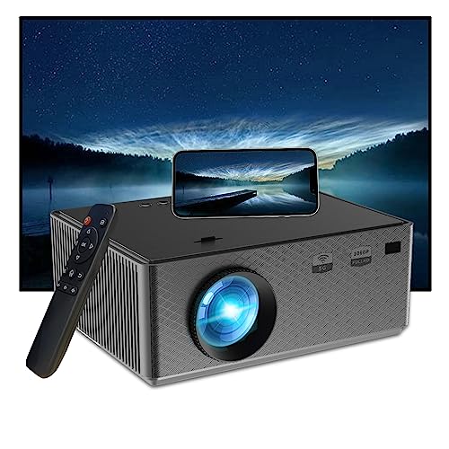 Beamer 5G WiFi Bluetooth Projektor, Full HD 1080P Projektor Kino 4K 8500L Oudoor Mini Projektor tragbar kompatibel mit TV Stick Laptop Tablet PC Schwarz