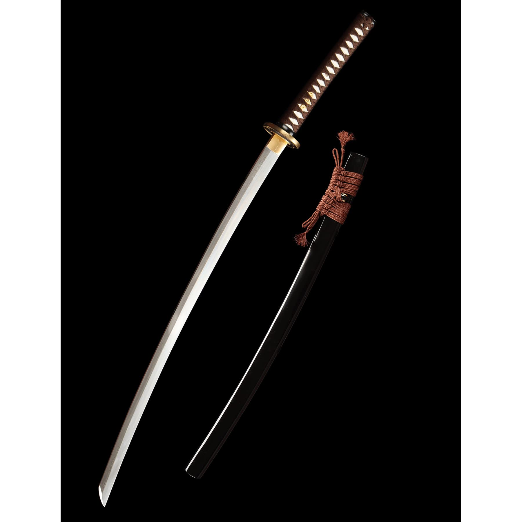 LQSMX sword Rurouni Kenshin 41in Samuraischwert/scharf/Samuraischwert mit umgekehrter Klinge Schwerter echte Waffen Damaszenerstahl/Karierter Stahl