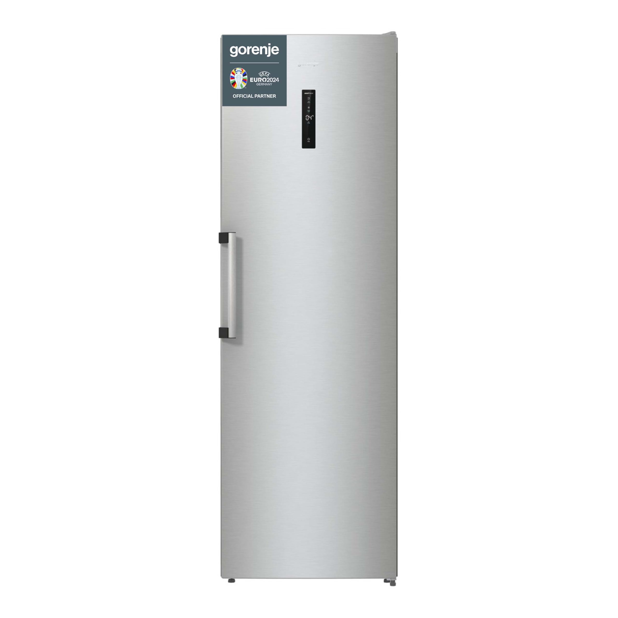 Gorenje R 619 CSXL6 Kühlschrank / 185 cm/Inverter Kompressor/CrispZone mit Feuchteregler/AdaptTech/Umluftkühlsystem/Schnellkühlfunktion/Kühlteil 384 l/EEK C/Inox Look, Edelstahl- Look