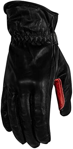 Rusty Stitches Johnny Motorradhandschuhe Schwarz/Rot L