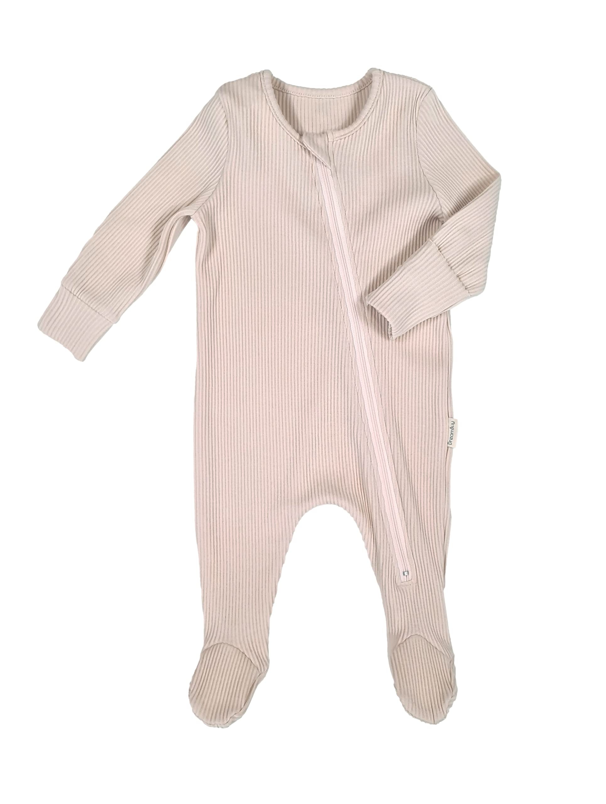 DreamBuy Unisex Baby Reißverschluss Kleinkind-Schlafanzüge (18-24 Monate, Butterkekse)