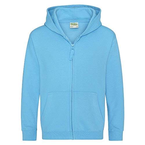 Just Hoods - Kinder Sweatjacke mit Kapuze/Hawaiian Blue, 7/8 (M)