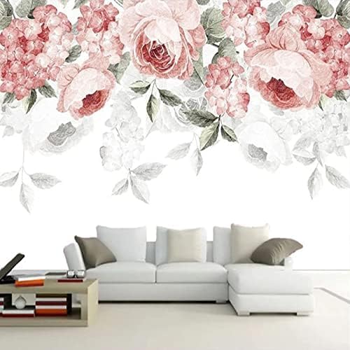 XLMING Aquarell-Rosen 3D Tapete Home Dekoration Wohnzimmer Sofa Schlafzimmer Tv Hintergrund Wand-300cm×210cm