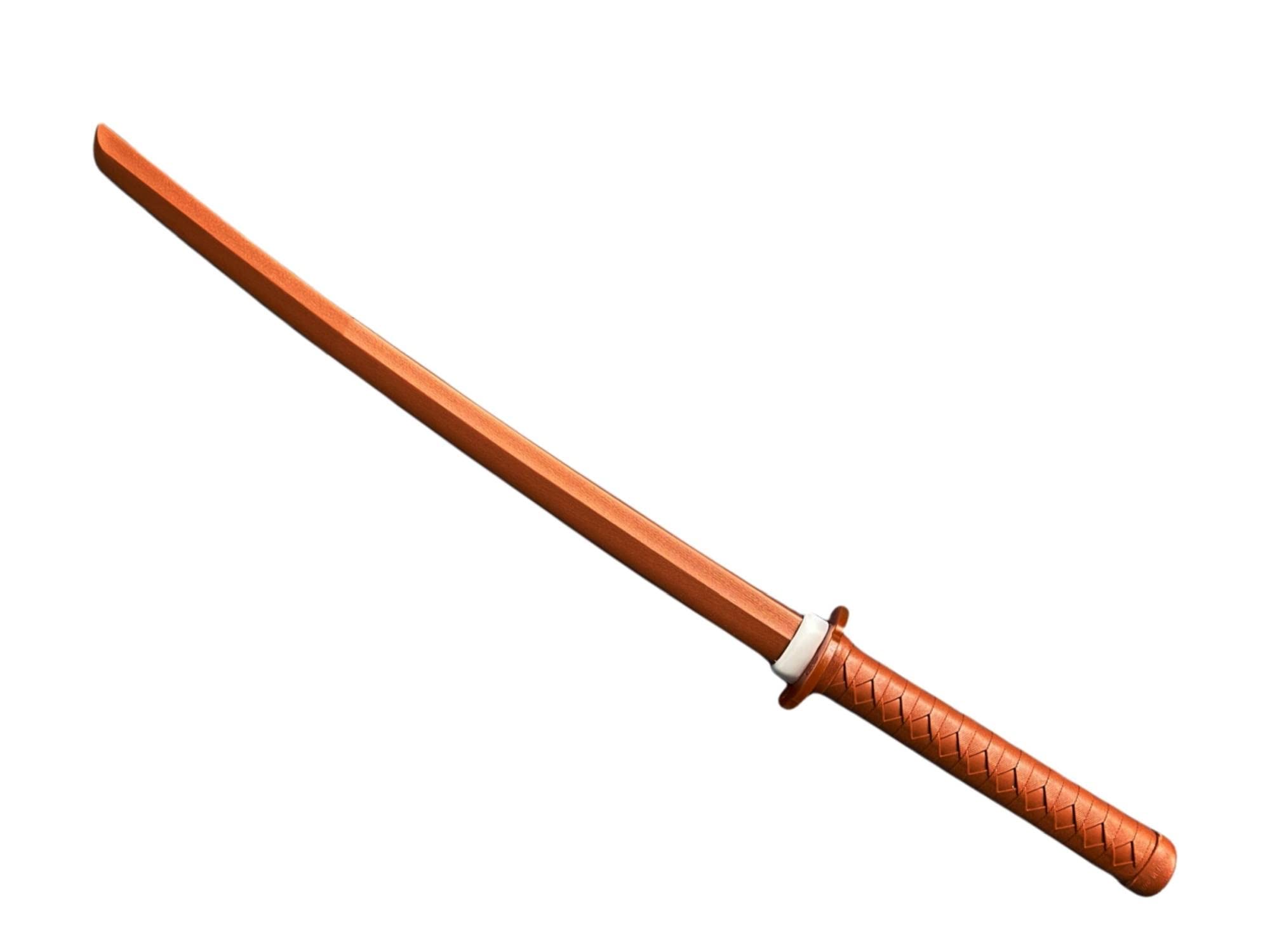 Shoto aus TPR Kunststoff rot braun mit Tsuba Bokken klein kurz ca. 62 cm Japanisches Schwert Kurzschwert