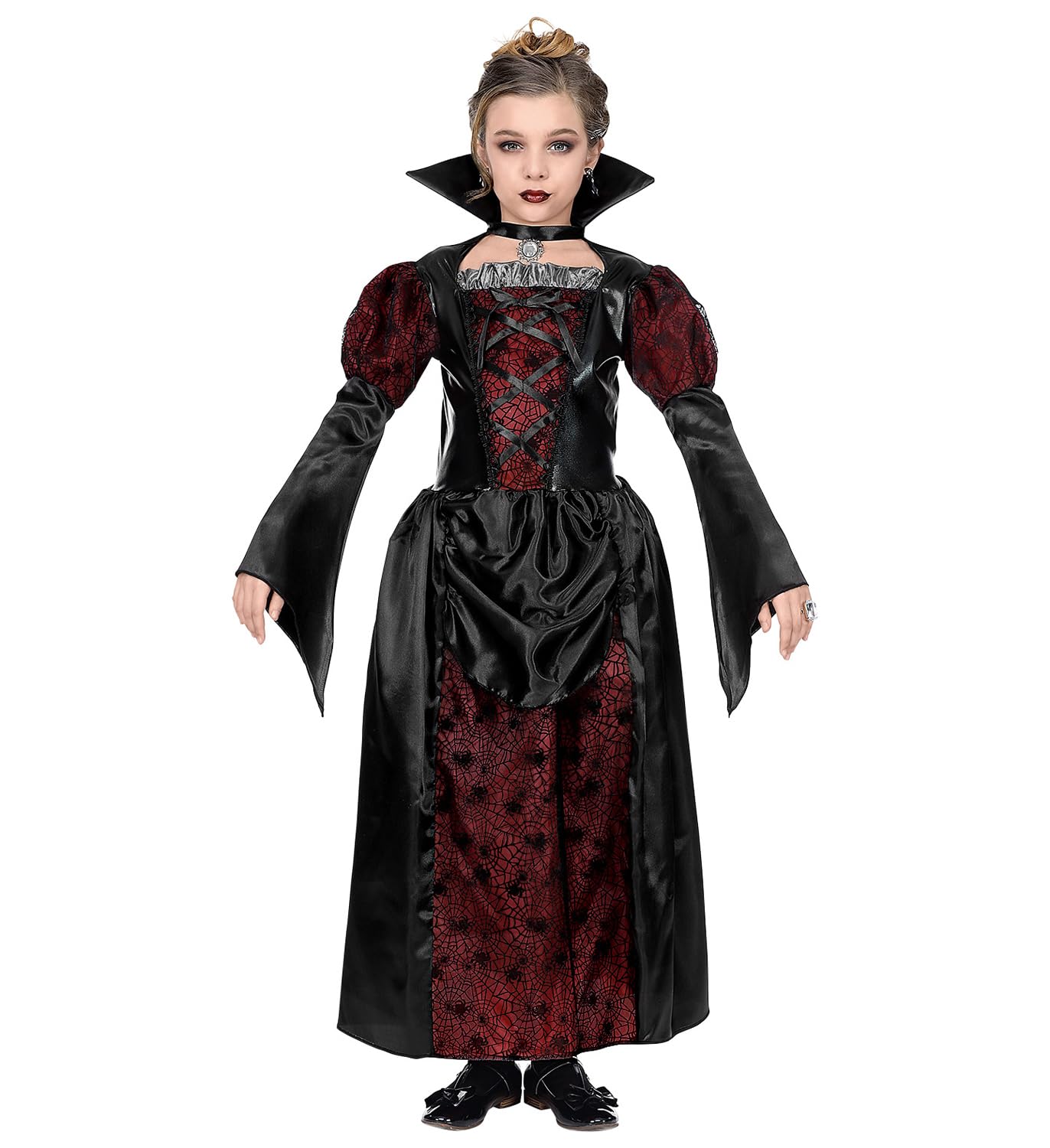 W WIDMANN MILANO Party Fashion - Kinderkostüm Vampir, Kleid, Blutsauger, Gothic, Faschingskostüme, Halloween