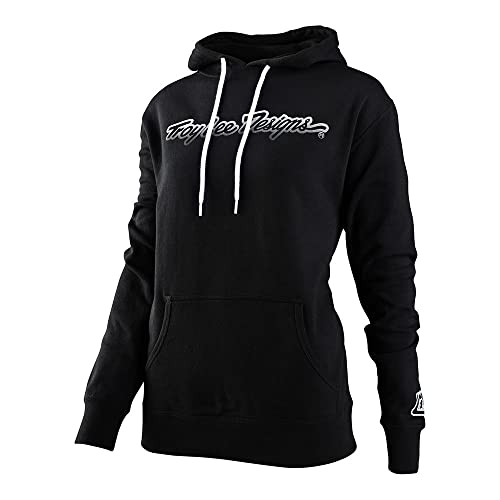 Troy Lee Designs Motorcycle Motocross Racing PULLOVER HOODIE for Women, Womens Signature Pullover Hoodie (Black, Small)