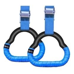 BFVAKBKYT Gymnastik Ringe,Suspension Trainer System, Set mit Heimfitness-Trainingsgeräten for Kinder mit Verstellbarer Schnalle und Zugring for körperliches Training(Blue,Total Length 3Meters)