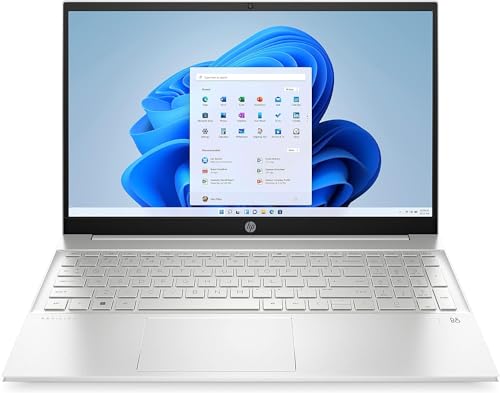 HP Pavilion 15" Laptop, 15,6" FHD IPS Display, Intel Core i5-1335U, 16 GB DDR4-3200 MHz RAM (2 x 8 GB), 512 GB SSD, NVIDIA GeForce MX550 2GB, Windows 11 Home, QWERTZ Tastatur, Silber