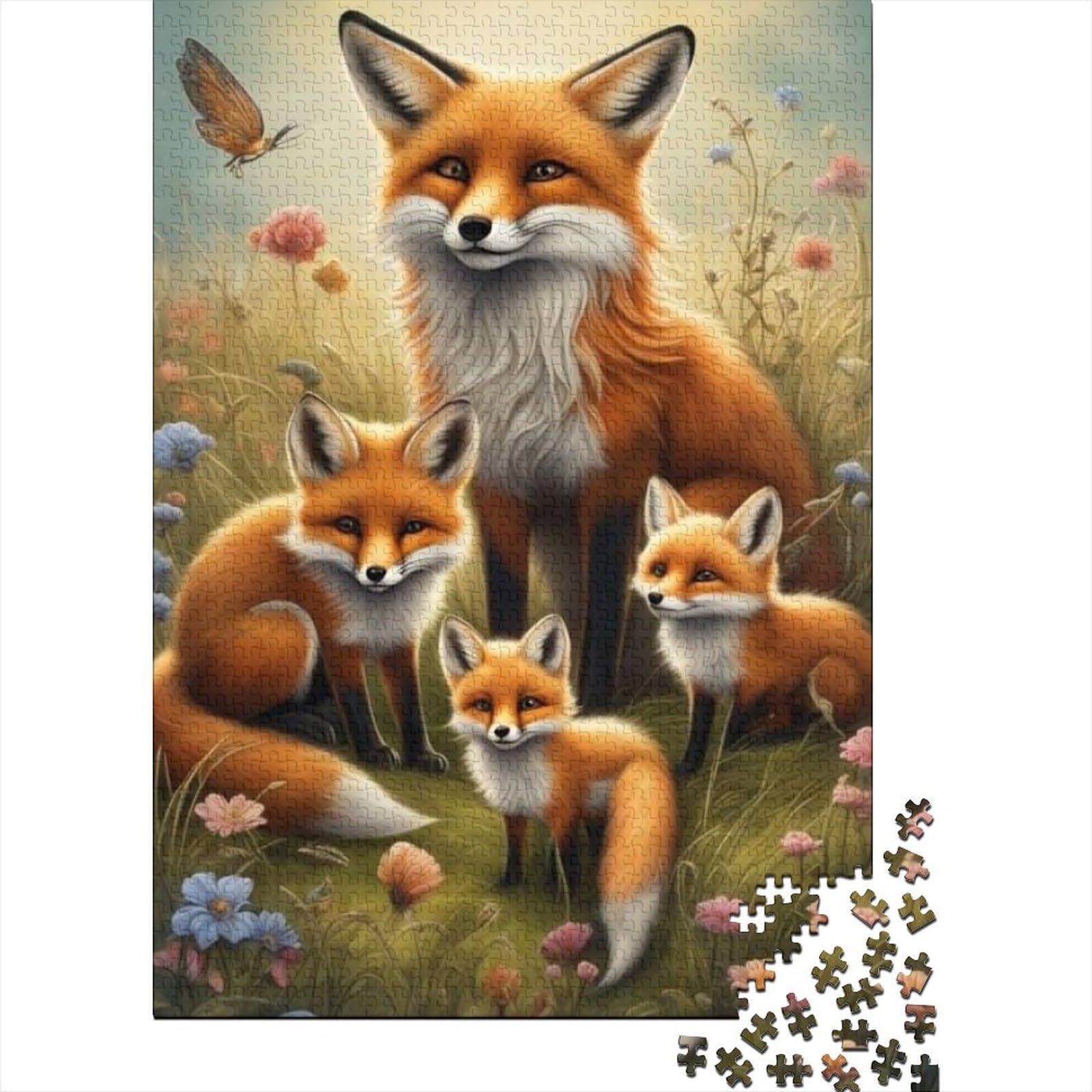 Tier-Fuchs-Puzzle aus Holz, Puzzle für Erwachsene und Jugendliche, 1000-teiliges Puzzle für Erwachsene und Jugendliche, Premium-Puzzle aus Holz (Größe 75 x 50 cm)