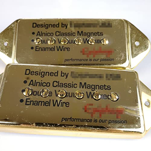 ZENGXUE 1 Set Pickups Jazz Gitarre Metall Pickups Pickups E-Gitarre Humbucker Pickups Chrom Gold Silber Humbucker Tonabnehmer Set (Color : Gold)