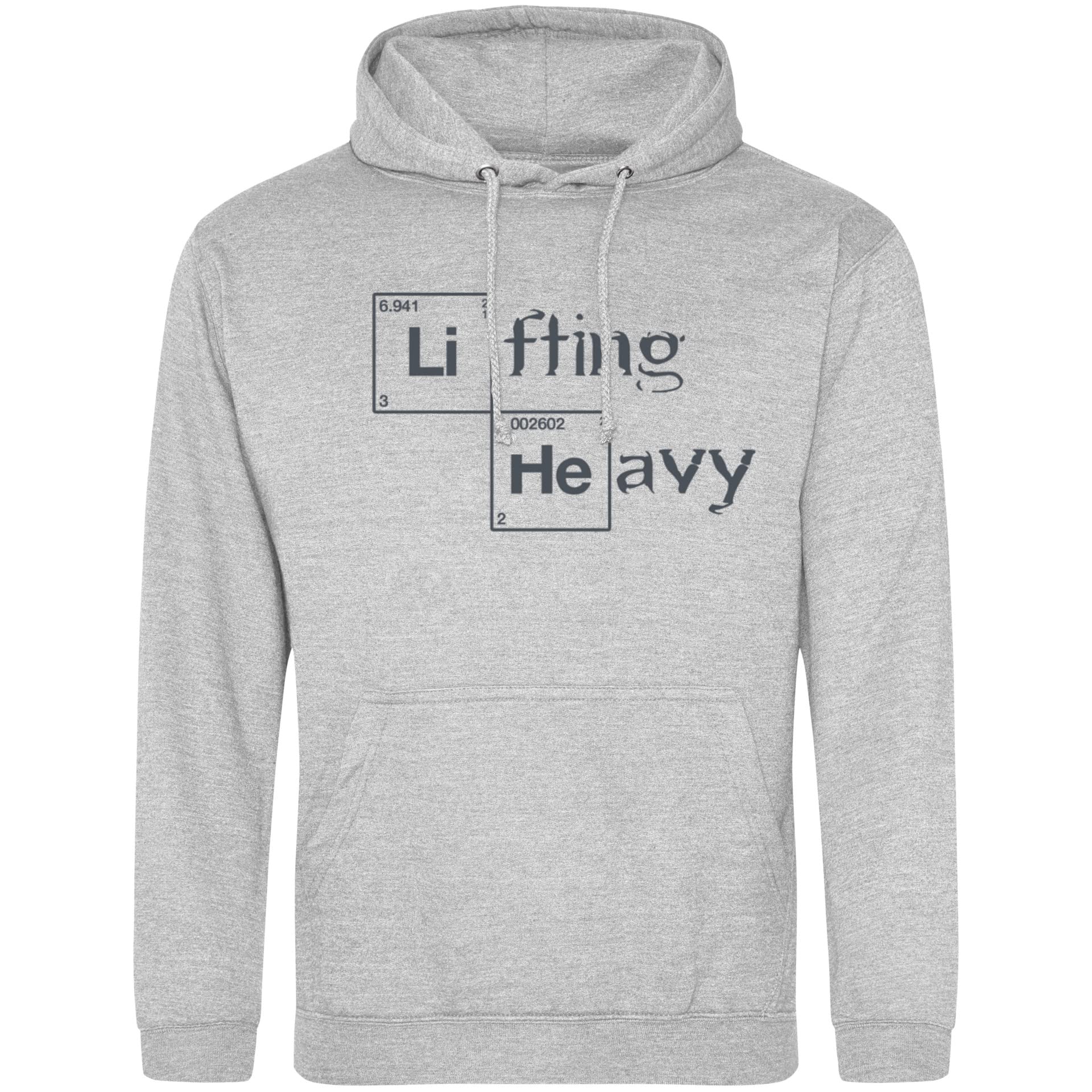 GO HEAVY Herren Sport Freizeit Hoodie | Gym Trainings Sweatshirt mit Kapuze | Aufdruck Lifting Heavy Heather Grey L