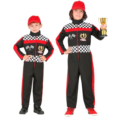 Widmann 52598 52598-Kinderkostüm Formel 1 Fahrer, Overall, Rennfahrer, Sportler, Mottoparty, Fasching, Karneval, Jungen, Mehrfarbig, 158 cm / 11-13 Jahre