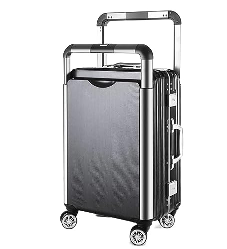 Habrur Rollkoffer Koffer Trolley Koffer Mit Rädern, Hartschalen-Aluminiumrahmen, Für Liebhaber Von Gepäck, Stauraum Mit Großer Kapazität Koffer Gepäck Reisekoffer (Color : Svart, Size : 24inch)