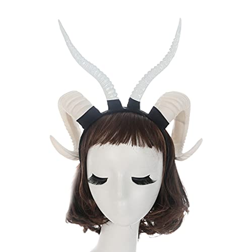 SANRLO Stirnbänder, Haarschmuck für Damen, künstliches Ochsenhorn, Kopfbedeckung für Cosplay, Kopfbedeckung für Halloween, Schafshorn, Haarband, Karneval, Kopfschmuck, Partyzubehör