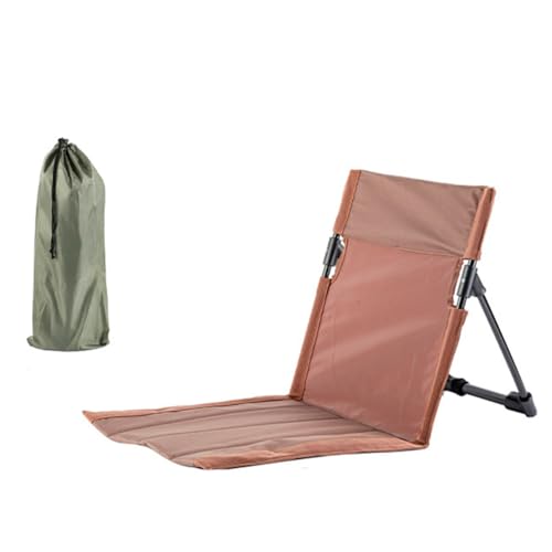 Pluuttiem Strandstuhl, faltbar, Braun, tragbarer Sitz, niedriger Strandstuhl, geeignet zum Angeln, Grillen, Wandern und für Outdoor-Aktivitäten