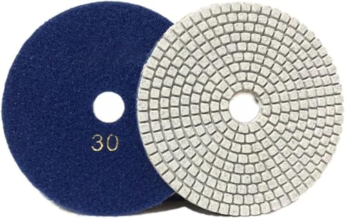 Keramikfliesen poliert, Schleifplatte, Diamant-Polierpads, 2 Stück, 5 Zoll, 125 mm, Diamant-Polierpad, trocken/nass, flexible Schleifscheiben for Polieren von Granit, Marmor, Stein, Schleifen, Schleif